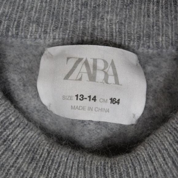 Zara Kids Sweater Wool Cashmere Girls Size 13 14 CM 164 Warm Fuzzy Pullover - Picture 3 of 6